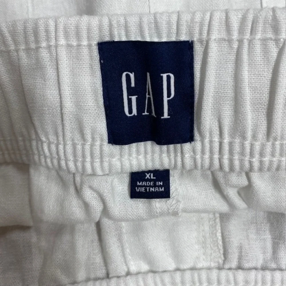 GAP Linen Pull On Shorts‎ Womens XL White Casual Summer Beach Drawstring
